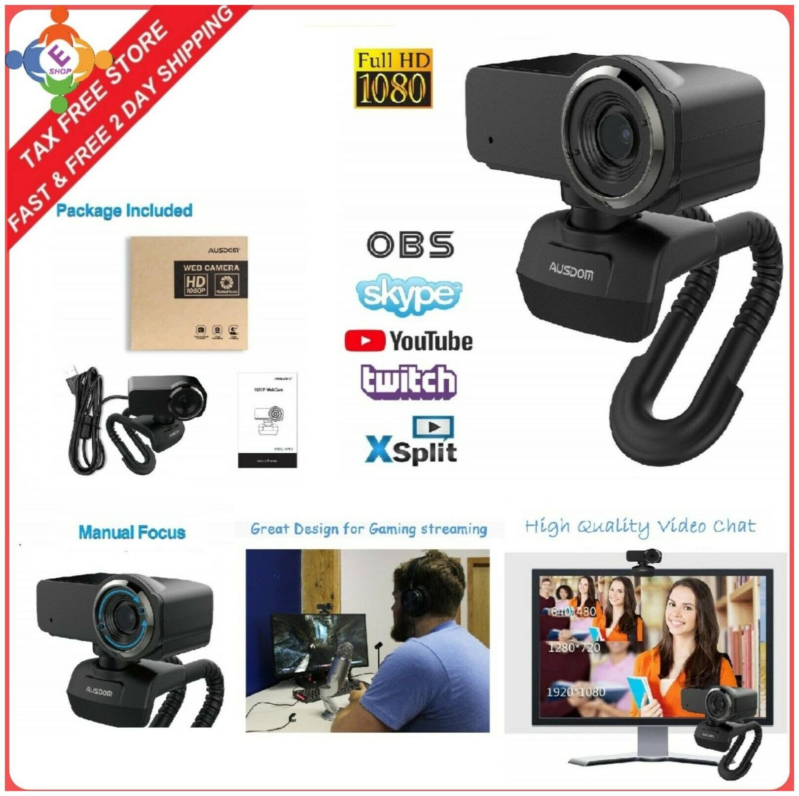 Full HD Pro Streaming 1080P cam Camera for Video Recording for