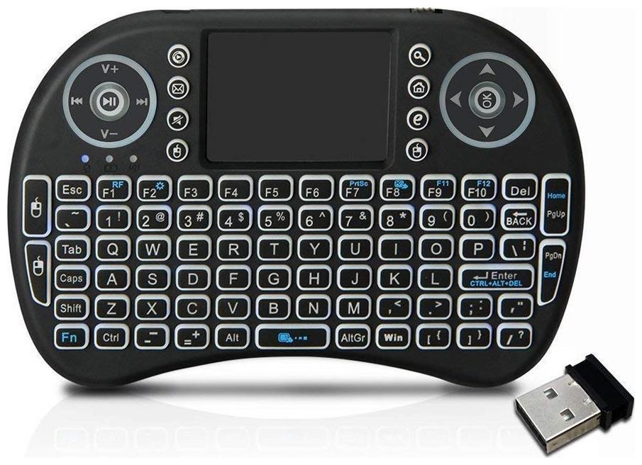 

Gadgetbucket i8 Touchpad Mouse Multi-Media Portable Handheld Blacklight Smart Keyboard 360-deg flip Design
