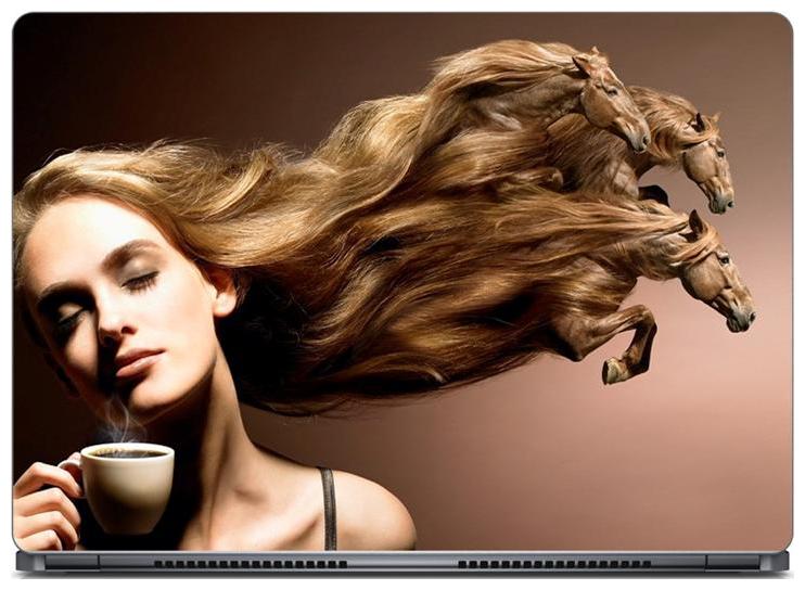 

Gallery 83 - Cool Girl Hair Horse Art Laptop Decal laptop skin sticker 15 6 inch (15 x 10) Inch ks skin 0553new