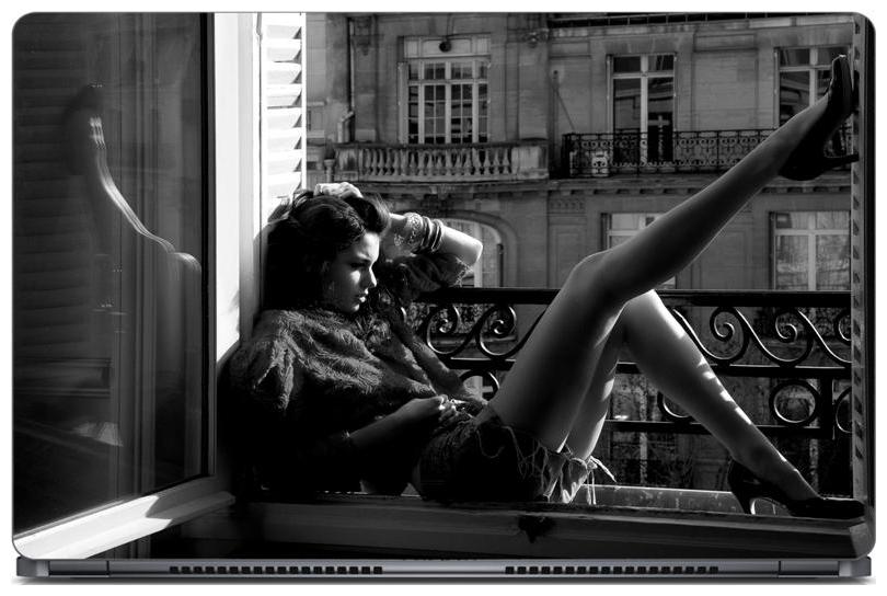 

Gallery 83 - Hot Girl Mono Chrome Laptop Decal laptop skin sticker 15 6 inch (15 x 10) Inch ks skin 0615new