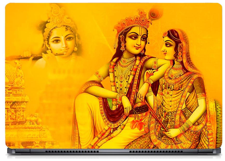 

Gallery 83 - Radha Krishna Yellowish Laptop Decal laptop skin sticker 15 6 inch (15 x 10) Inch ks skin 0300new