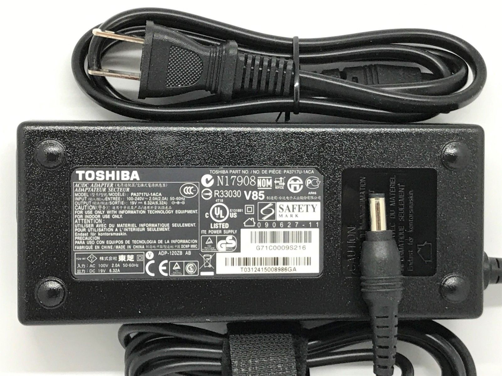 

Genuine Toshiba 120W AC Power Adapter Charger Qosmio X500-Q840S Series