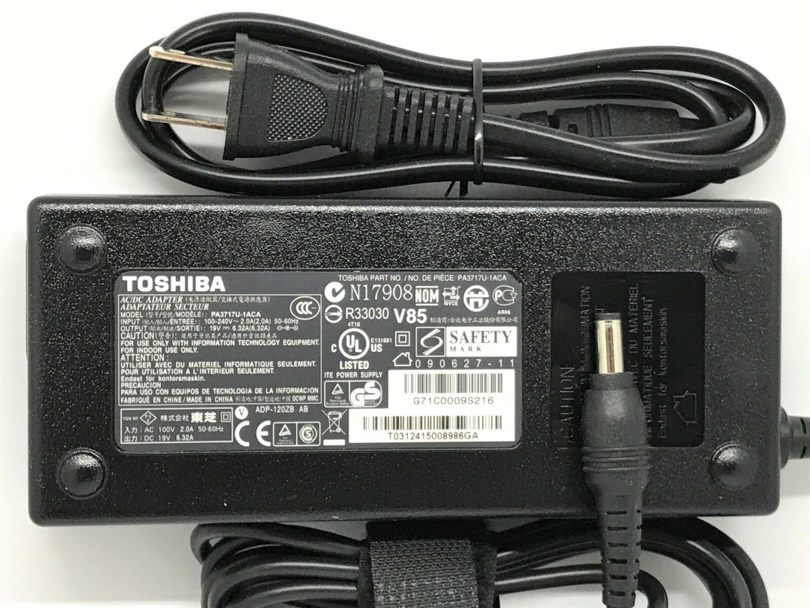 

Genuine Toshiba AIO PX35t-A2300 PQQ30U-00W00R 120W AC Power Adapter Charger