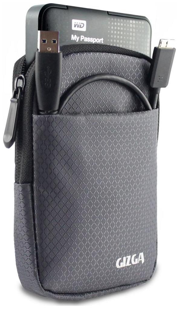 

GIZGA 2 5 Hard Drive Case - Impact Resistant Jacket Pouch (Slate Grey)