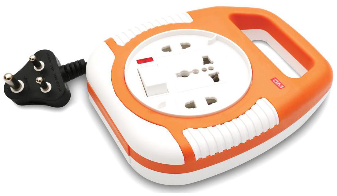 

GM 3045 Square 3 Pin Flex Box 4 Mtr With Handle Indicator international socket