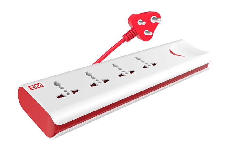 

GM 3060 E-Book 4 1 Power Strip With Master Switch Indicator Safety Shutter International Socket