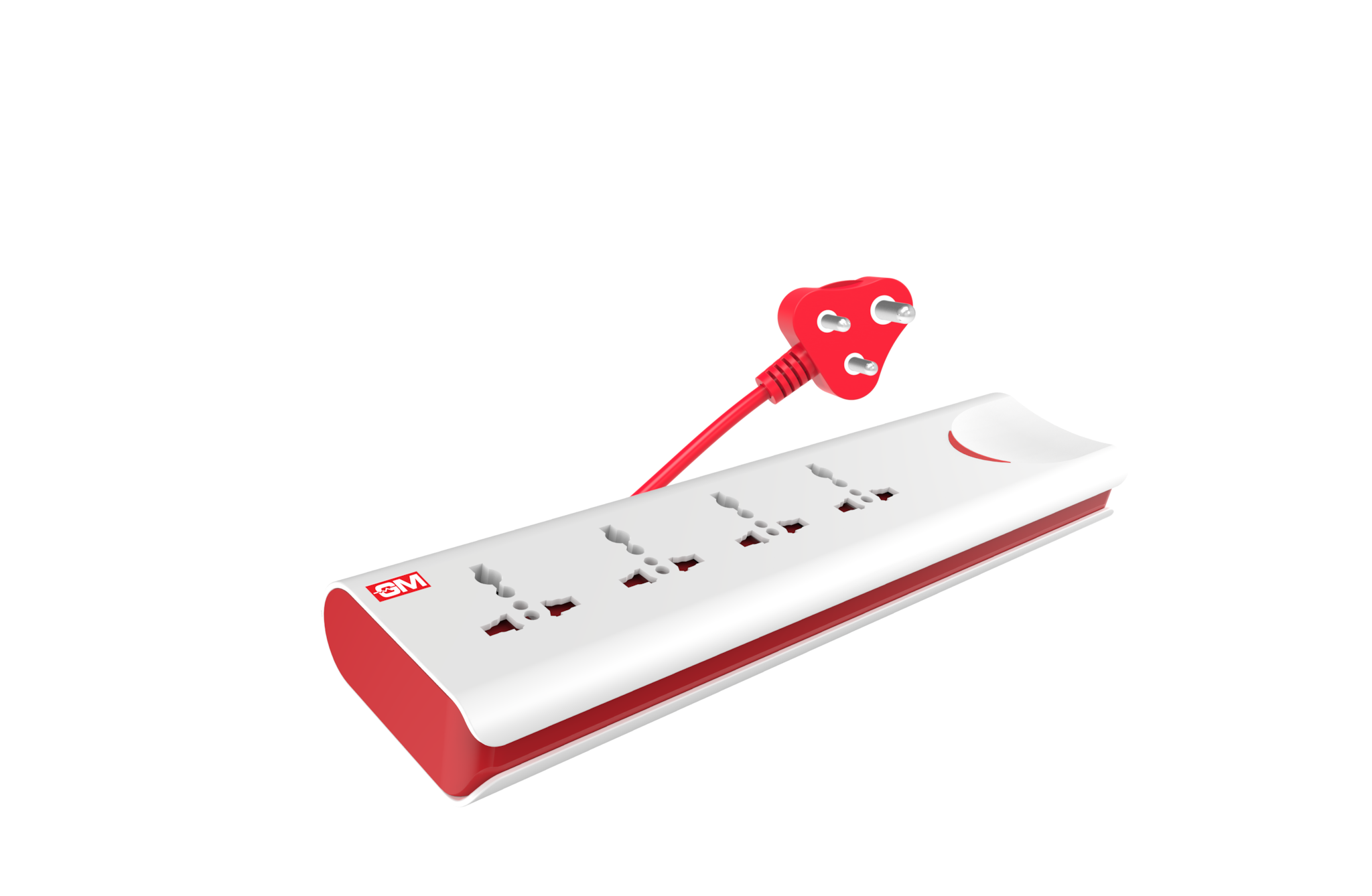 

GM 3060 E-Book 4 1 Power Strip With Master Switch Indicator Safety Shutter International Socket