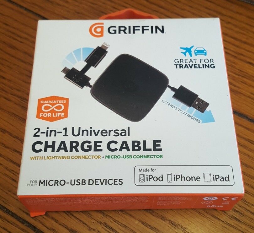 

Griffin - 2 2 Micro USB-to-USB Type A Charging Cable - Black Unit B10