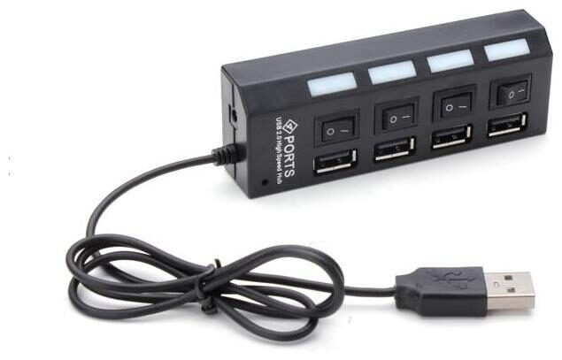 Hi Speed USB 2.0 4 Port Hub for Android Mobiles/Tablets, iPhone/Ipads, Laptops, Computers