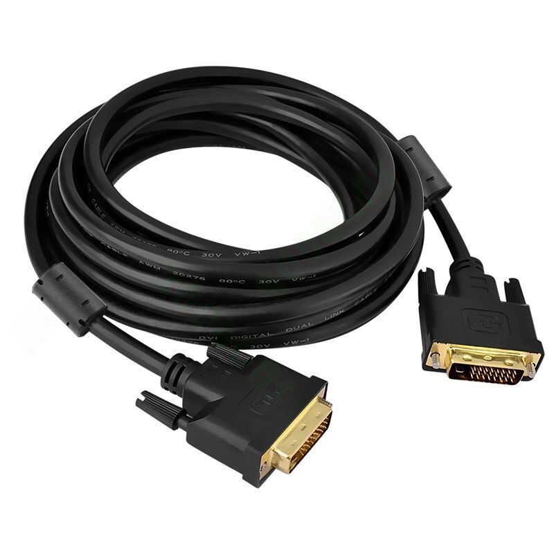 

High Resolution Gold Plated 15FT Dual M-M DVI to DVI-D Video Cable for PC