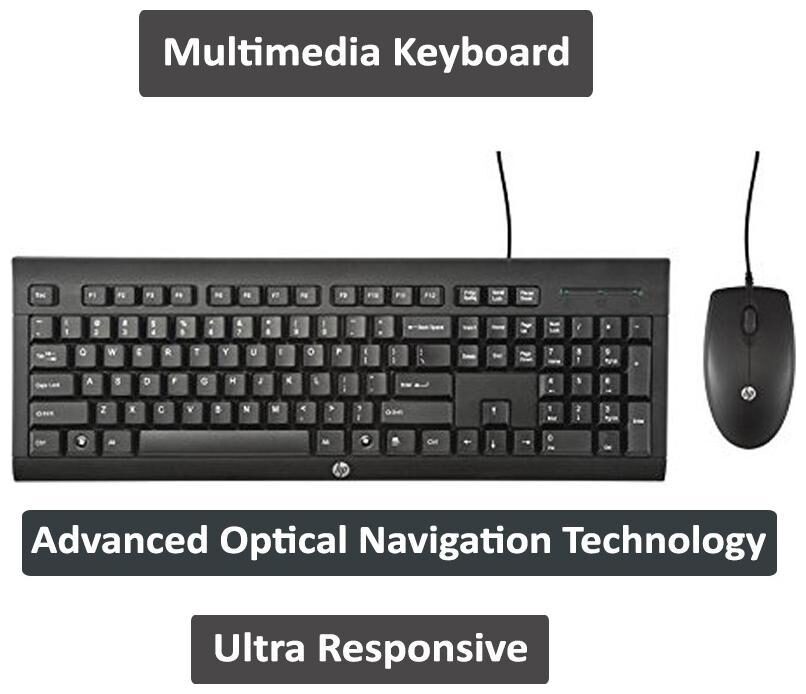

HP 3c53aac2500 Wired Keyboard Mouse Set ( Black )