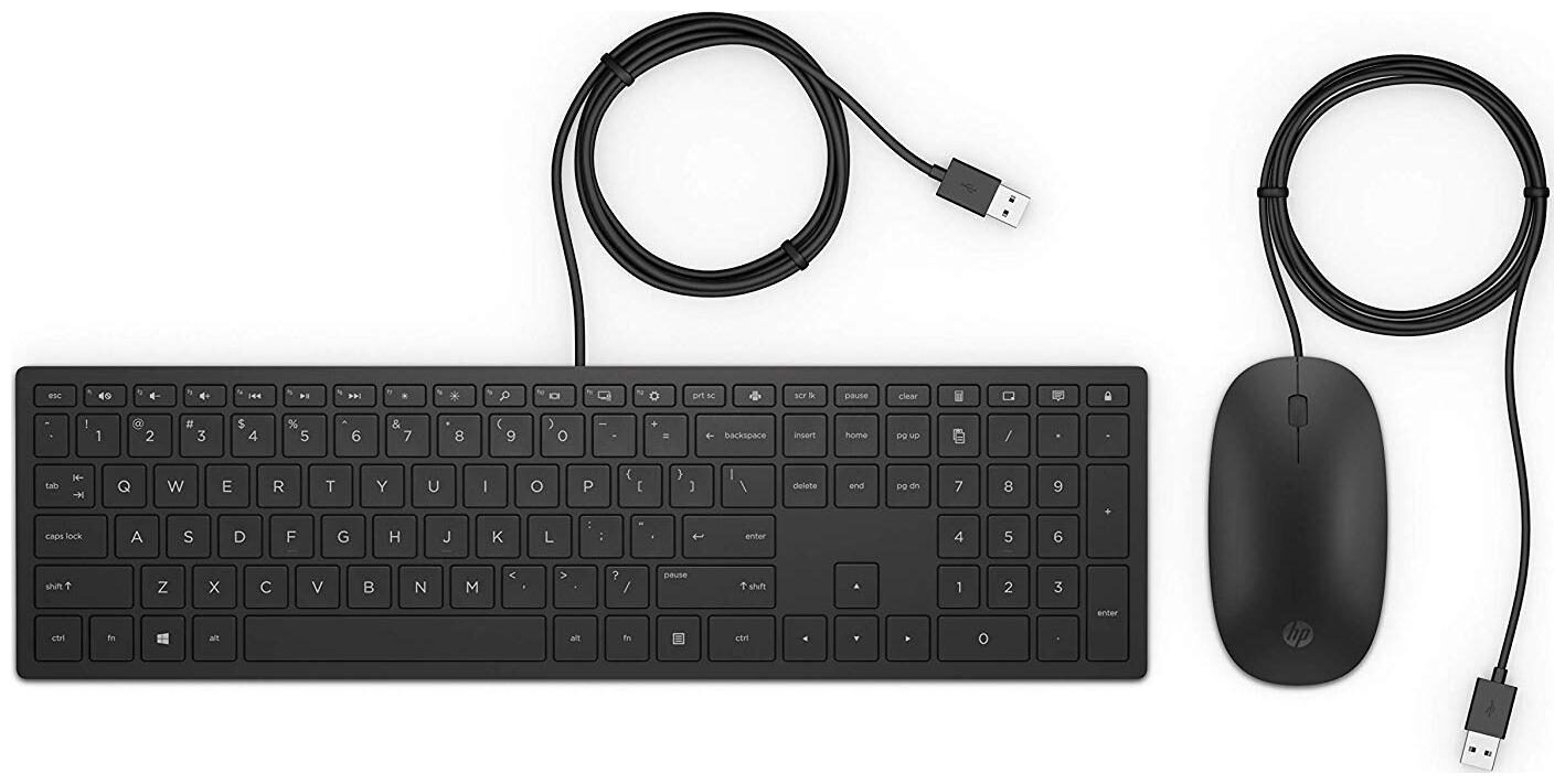 

HP 4ce97aa pavilion Wired Keyboard Mouse Set ( Black )