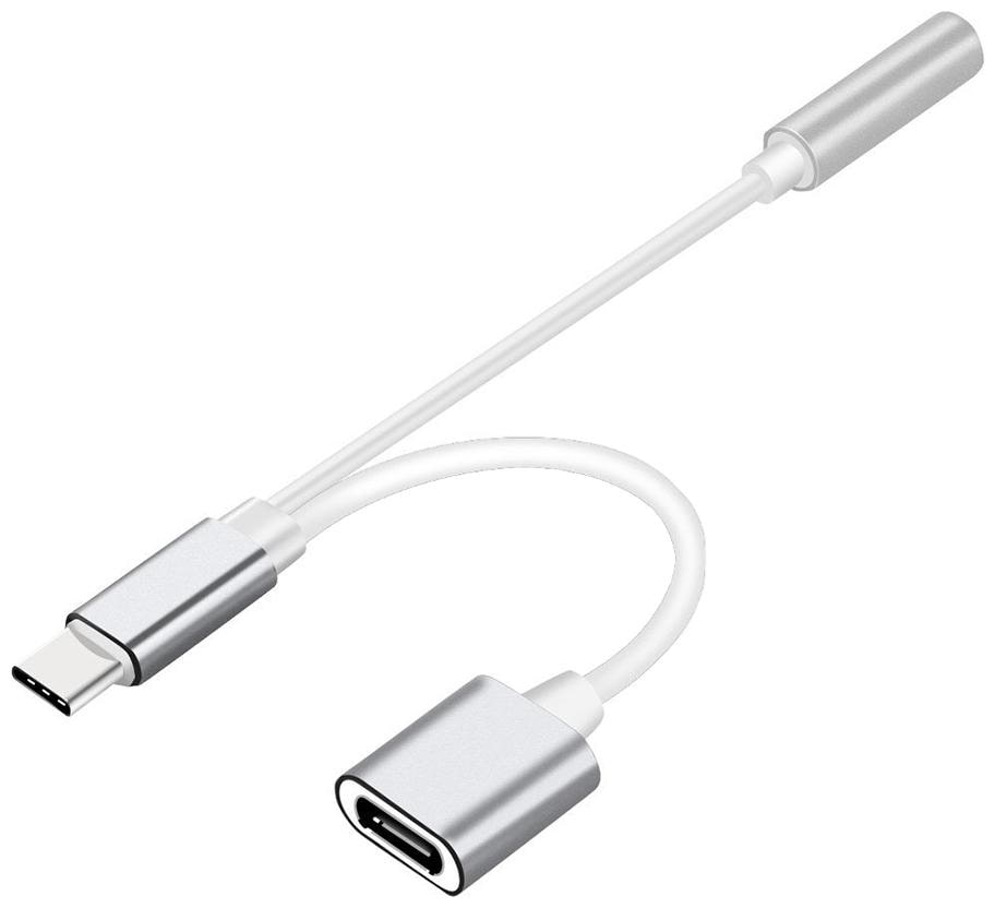 

i-Birds USB Type-C Audio Charging Adapter 2in1 Adapter 3 5mm Audio Jack Music Headphone Splitter Adapter Charging Cable Converter for All Type C Sported Devices