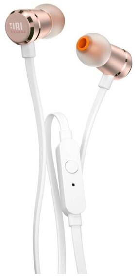 JBL T290 Wired Headset with Mic (Rose Gold, In the Ear)