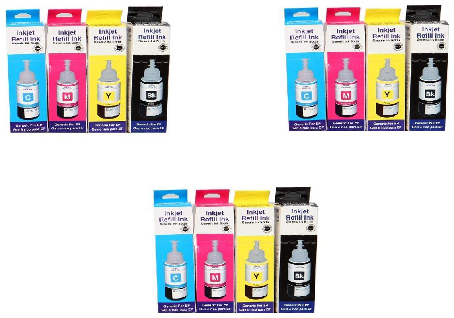 

JK Toners Compatible with EPSON L100 L110 L130 L200 L210 L220 L300 Multi Color Ink