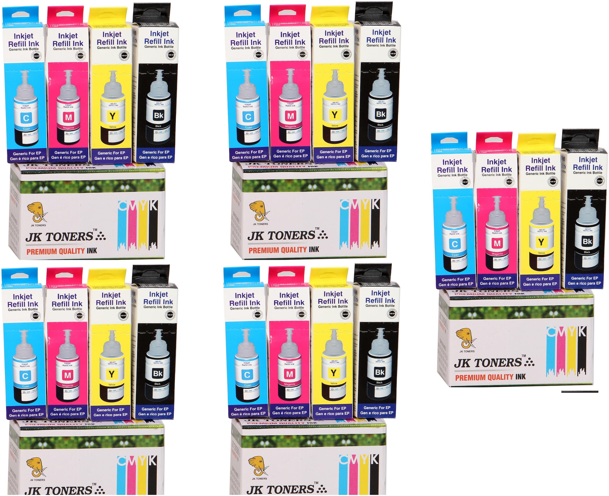 

Jk Toners Ink Bottles Compatible With Epson L100 L110 L130 L200 L210 L220 L300 Multi Color Ink