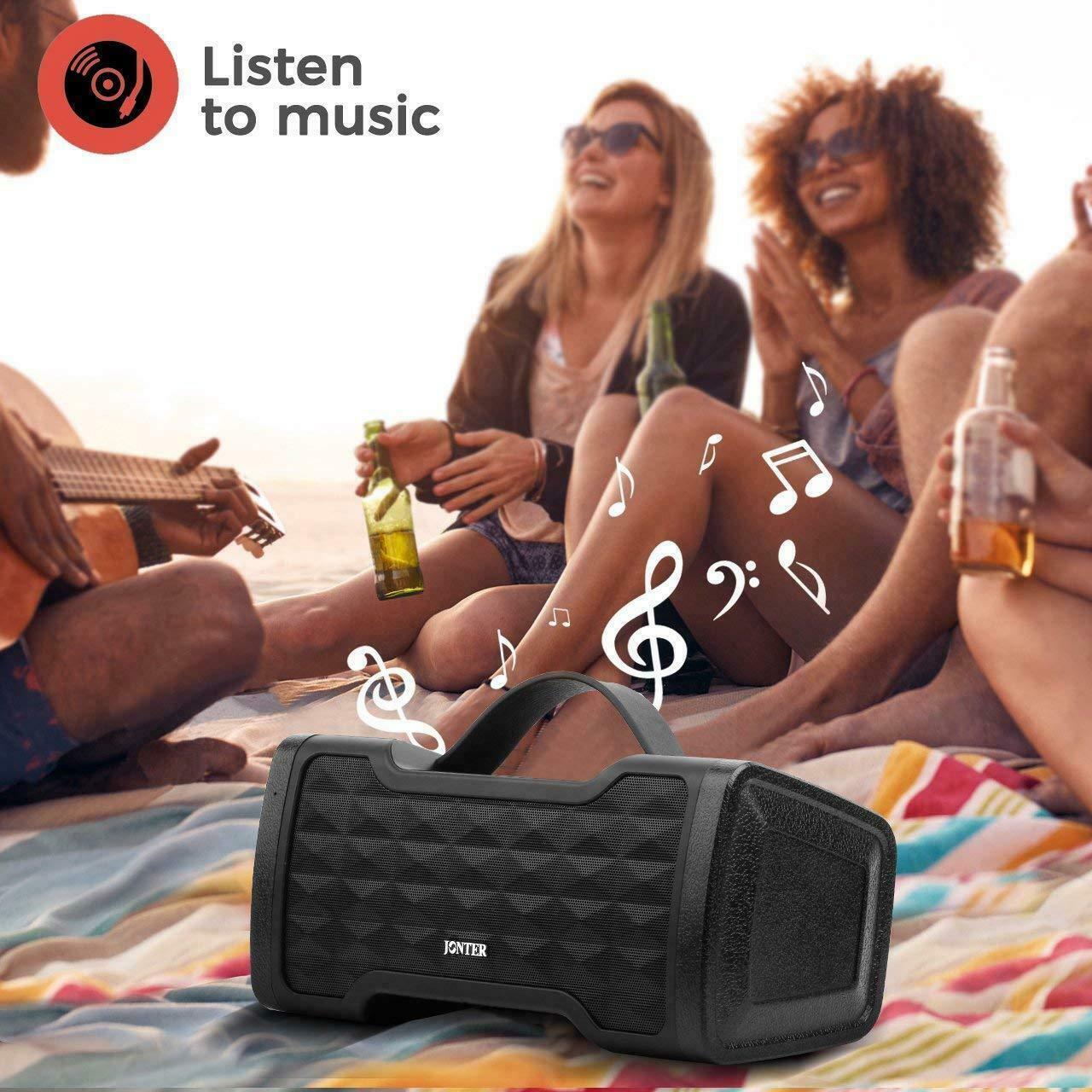 

JONTER IPX5 Waterproof Bluetooth Speaker with Rich Bass Loud Stereo Sound Porta