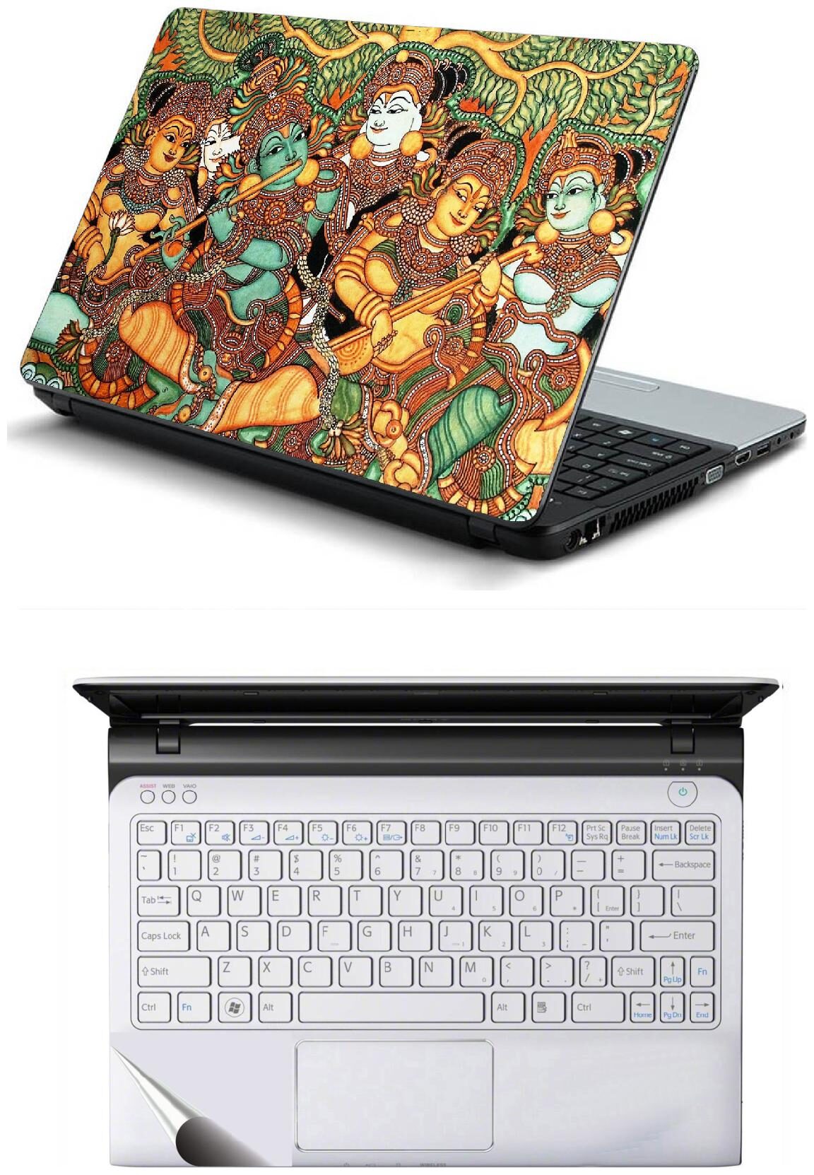 

Kerala Mural Laptop Skin with Palmrest Skin for All Laptop - Notebook