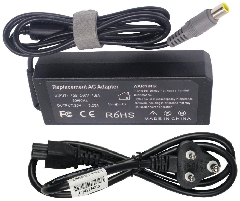 

Laplogix Laptop Charger for IBM Lenovo 20V 3 25A 65W Adapter With Power Cord Cable