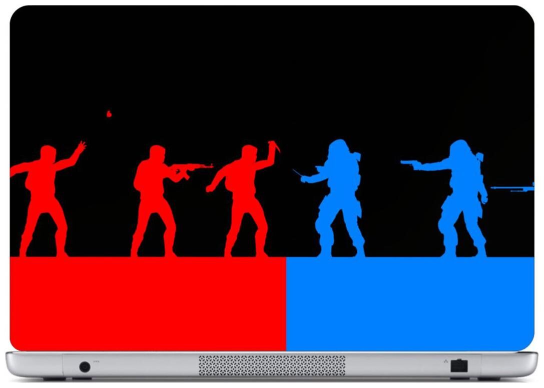 

Laptop Sticker (Black and blue Surface Covering Area 38 1cmx25 4cm (15 x 10 inch))