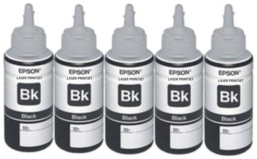 Laser Printjet Epson compatible Ink T6641 Black Ink Pack of 5 For L100/L110/L200/L210/L300/L350/L355/L550 Single Color Ink Black by S S Traders