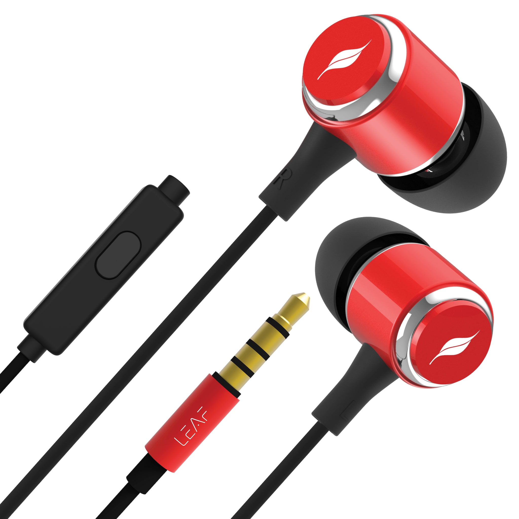 Leaf Metal Wired Earphones HD Sound and Deep Bass (Ferrari Red)