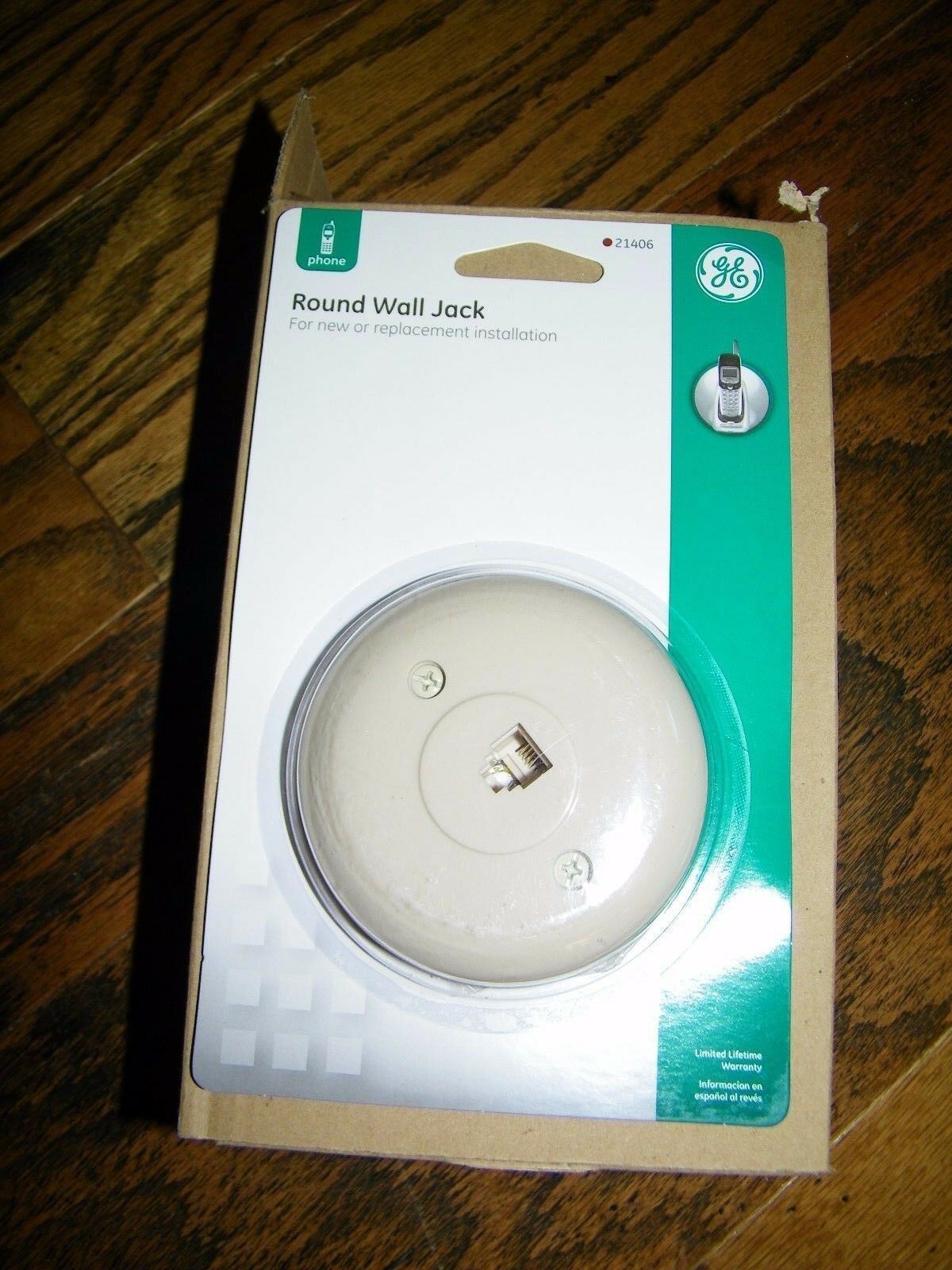 

Lot of 10 Round Wall Jack Jacks Telephone Almond Color 21406 GE General Electric