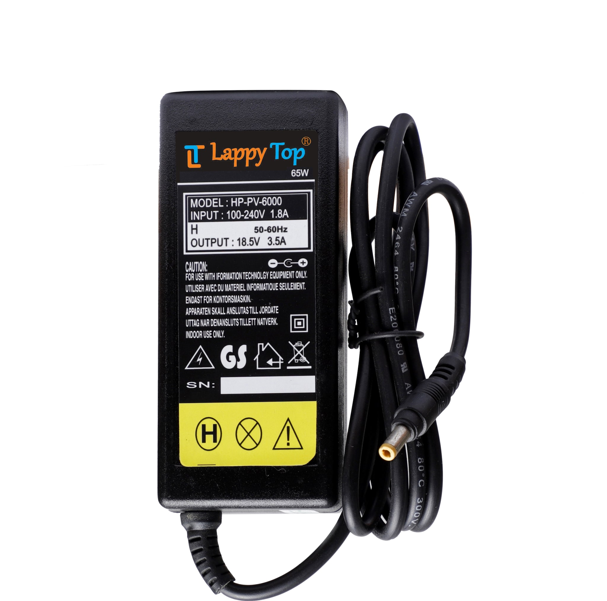 

LT Lappy Top Laptop Adapter Charger Compatible For HP 65W 18 5V 3 5A Small Yellow Pin Compaq Presario V3100 V3151au V3151tu V3152au V3152tu V3153au V3153tu V3154au