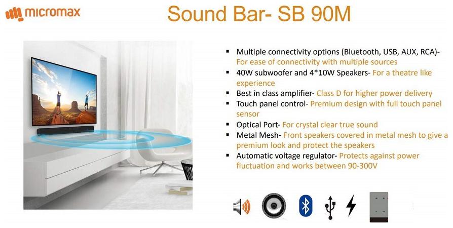 micromax sb90m 80 w bluetooth soundbar