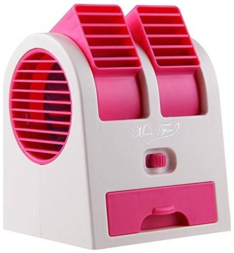 Mini USB Fragrance Air Conditioner Cooling Fan Cooling Portable Desktop Dual Bladeless Air Cooler Pink