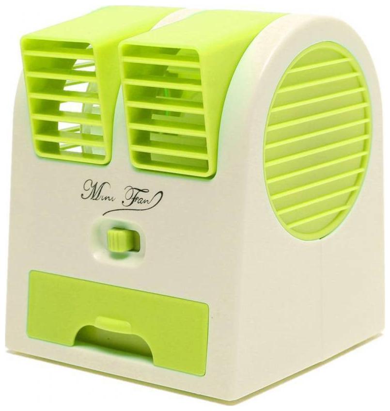 Mini USB Fragrance Air Conditioner Cooling Fan Cooling Portable Desktop Dual Bladeless Air Cooler Green