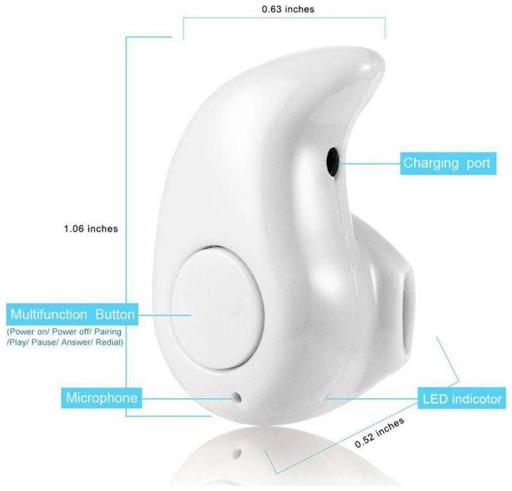 

Mini Wireless Invisible Bluetooth Headset 4 0 In-Ear Earphone Earbud Earpiece By GO SHOPS