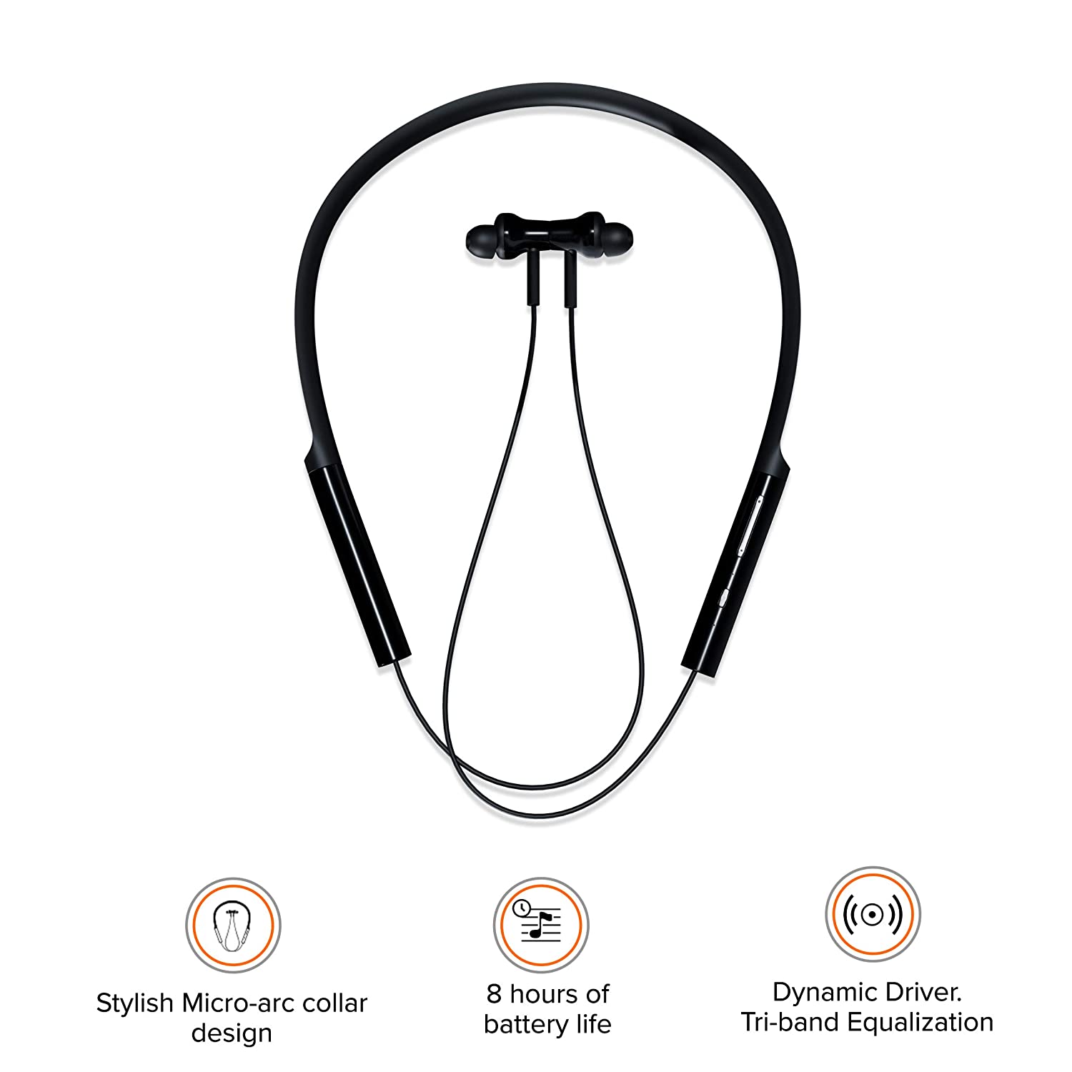 

Monk Tech neckband BT 5 0 In-Ear Bluetooth Headset ( Black )