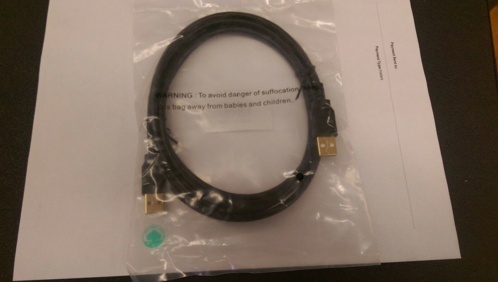 

Monoprice 5443 6ft USB 2 0 A Male to A Male 28 24AWG Cable(GOLD) Brand New