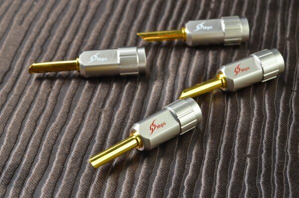 

MPS Shark 3 banana speaker cable connectors - audiophile quality - pair