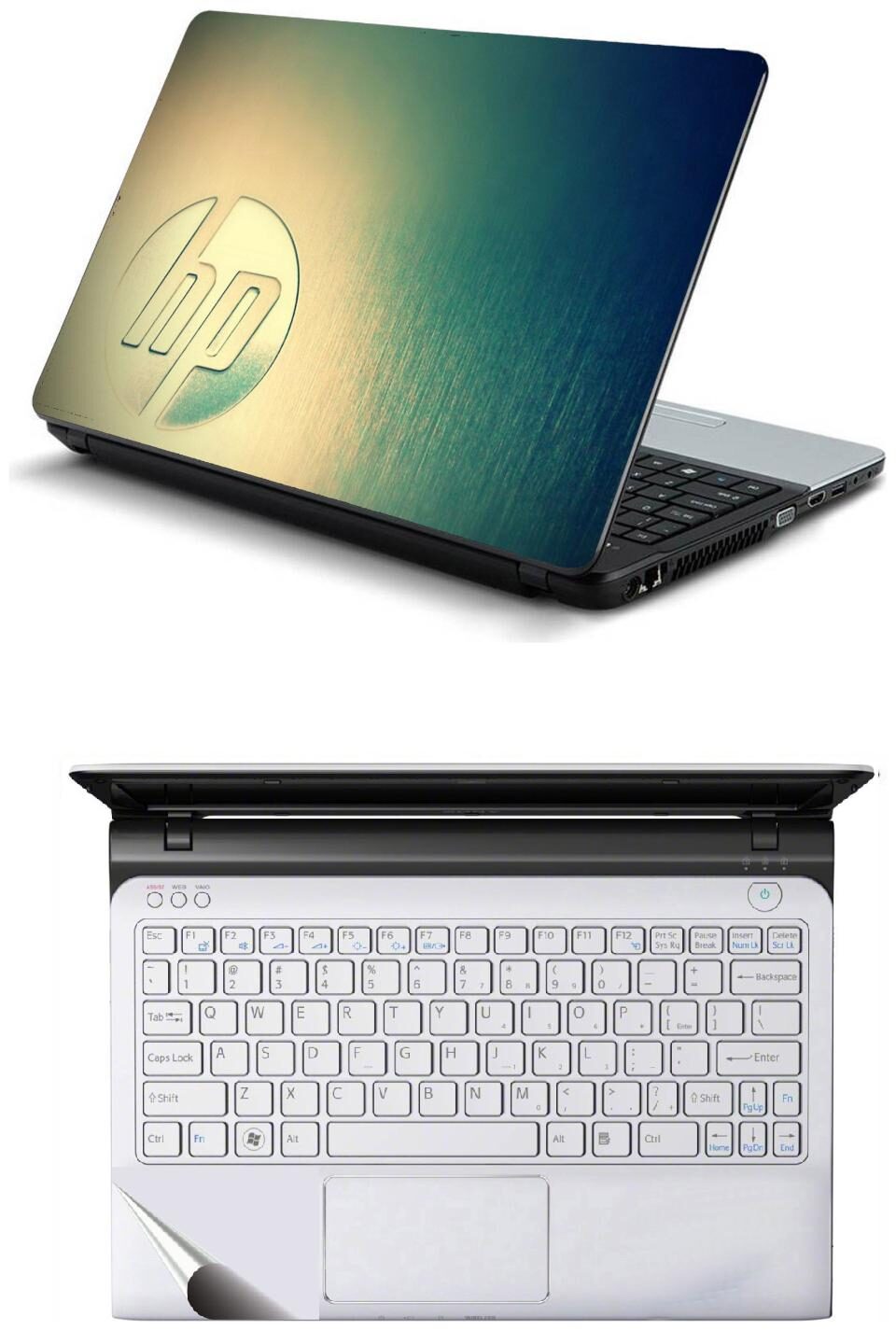 

Namo Arts Combo of Laptop Skins 15 6 inch Stickers with Laptop TrackPad Skin for All Laptop - Notebook PTMHQ1004 Silver HP