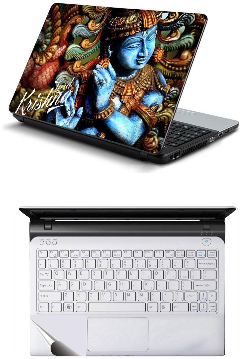

Namo Arts Combo of Laptop Skins 15 6 inch Stickers with Laptop TrackPad Skin for All Laptop - Notebook PTMHQ10084 Shri Krishna