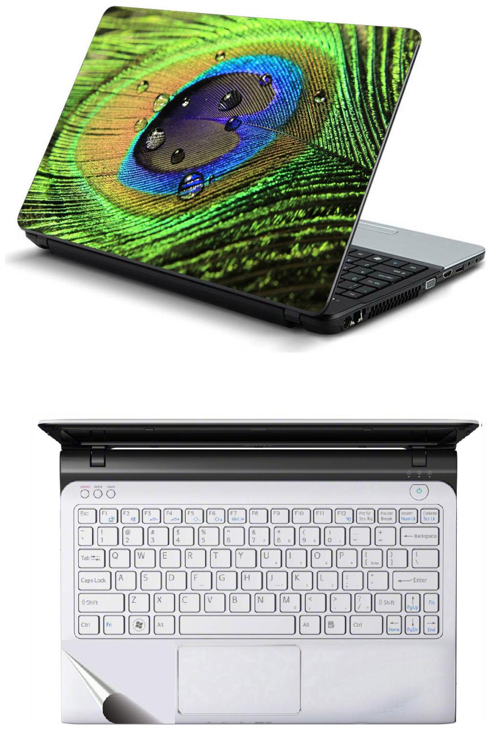 

Namo Arts Combo of Laptop Skins 15 6 inch Stickers with Laptop TrackPad Skin for All Laptop - Notebook PTMHQ10034 Abstract Peacock Feather