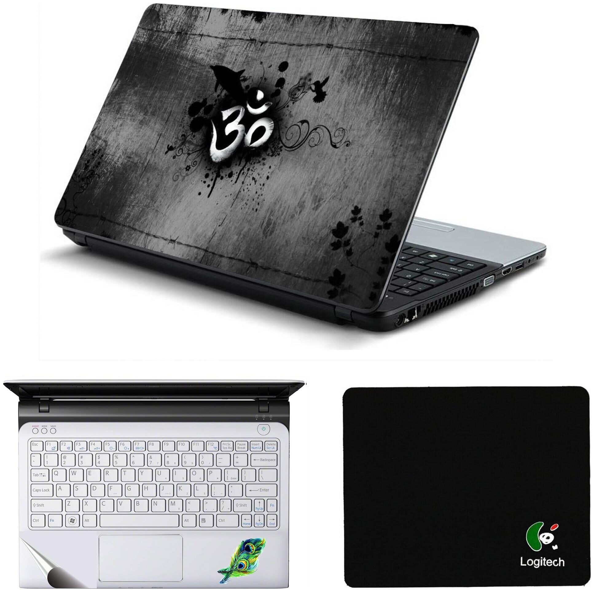 

Namo Arts Laptop Accessories Combo Om Laptop Skin Stickers Mouse Pad and Palmrest Skin for HP-Dell-Lenovo-Acer-Asus Laptops Notebooks