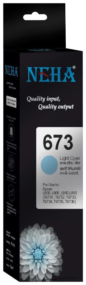 

Neha 673 LIGHT CYAN SINGLE COLOR INK FOR EPSON L800 L805 L850 L810