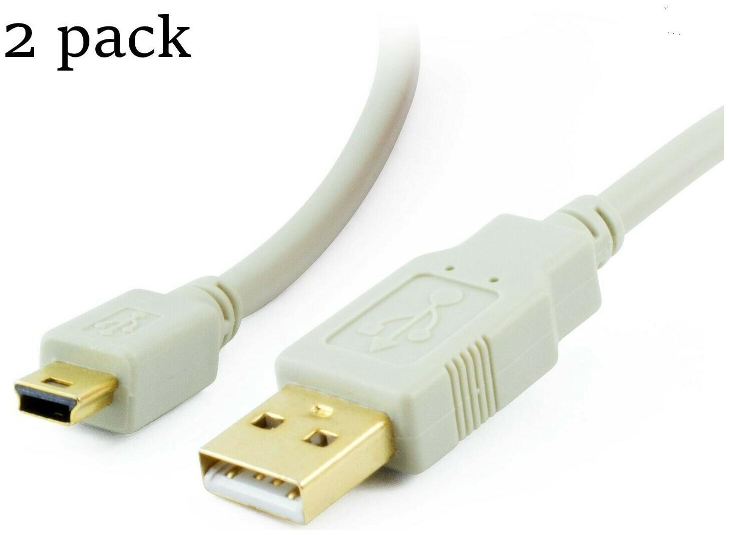

New 2x USB 1FT White USB 2 0 Cable Type A to Mini B Male to Male 5PIN for Camera