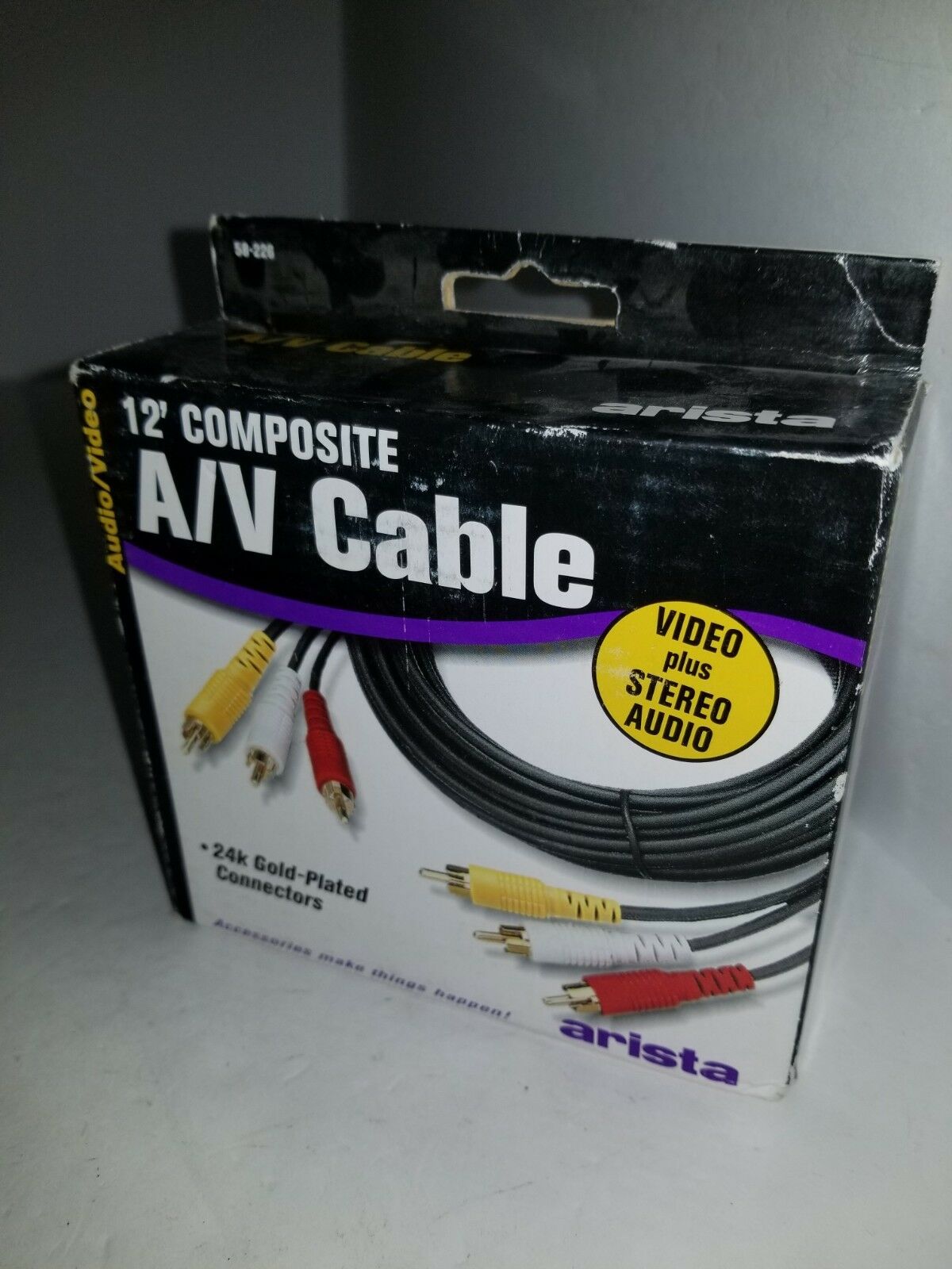 

NEW ARISTA HIGH RESOLUTION 12FT A V COMPOSITE CABLE W 24K GOLD CONNECTORS O13