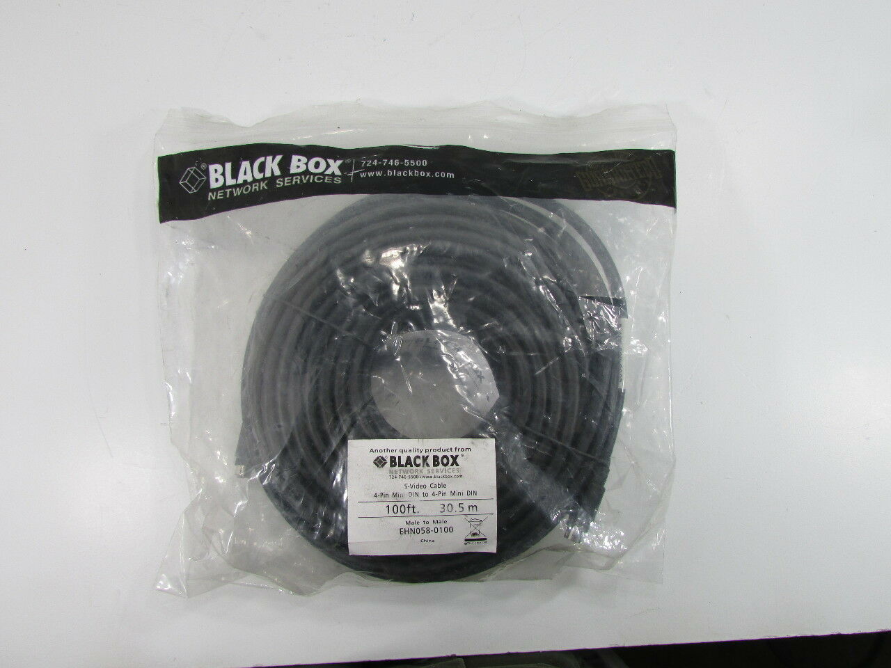 

NEW - BLACK BOX S VIDEO CABLE 100 FT 30 5 M EHN058-0100