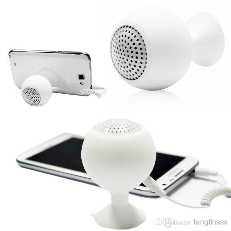 

New Mini Silicone Waterproof Speaker Stereo Suction Cup Audio Stand Holder White