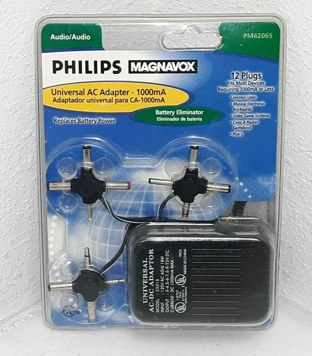 

NEW Philips Magnavox PM62065 Universal Audio AC Adaptor 100mA 12 Plugs