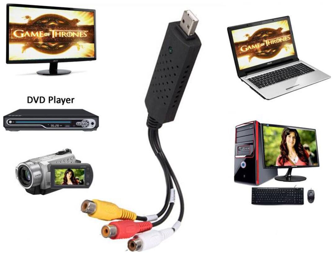

New USB 2 0 Easycap Dc60 Tv Dvd Vhs Video Adapter Capture Card Audio Av Capture Support Win Xp Win 7 Vista 32