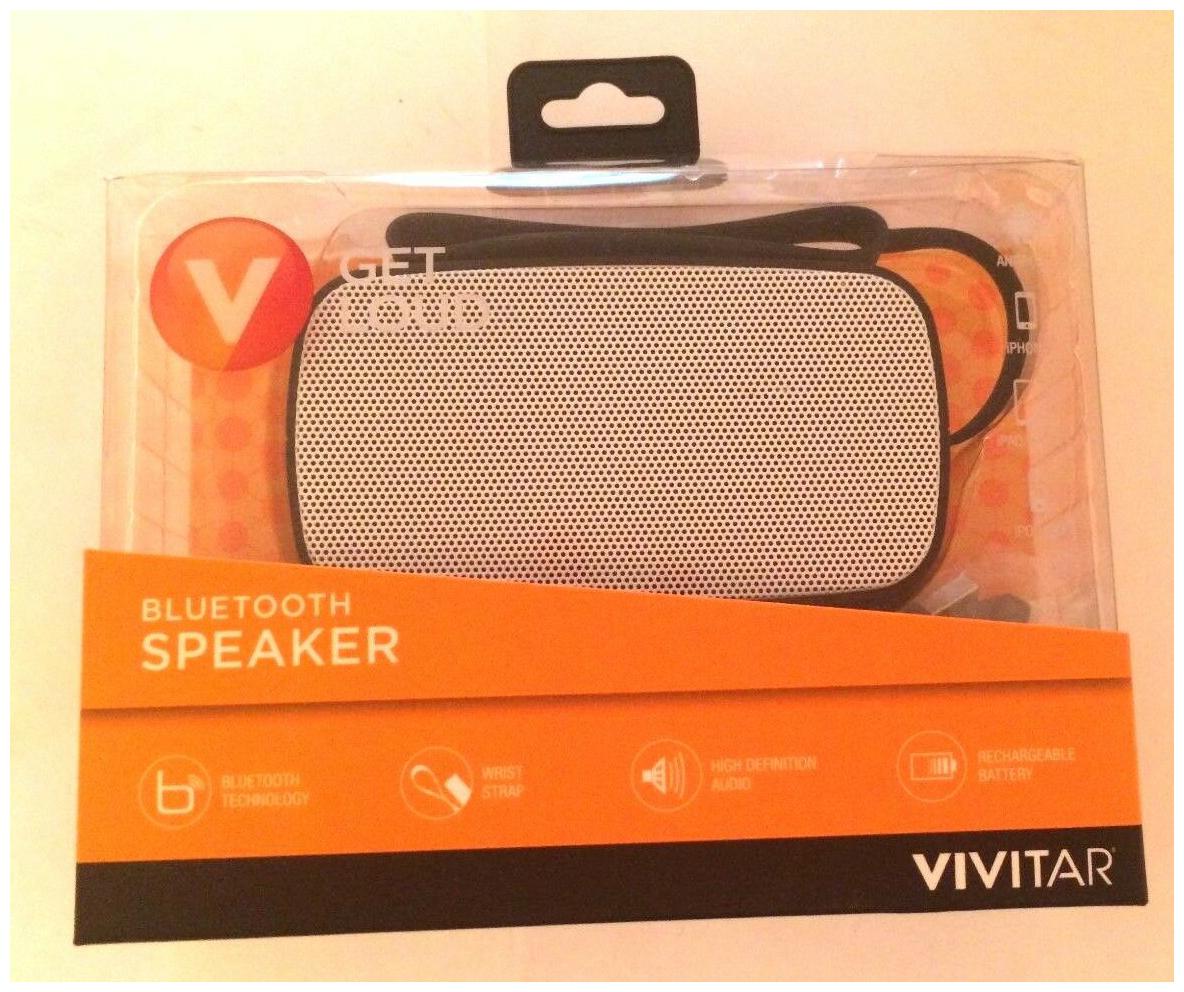 

New Vivitar Bluetooth Speaker Get Loud Black High Def Wrist Strap Android iPhone