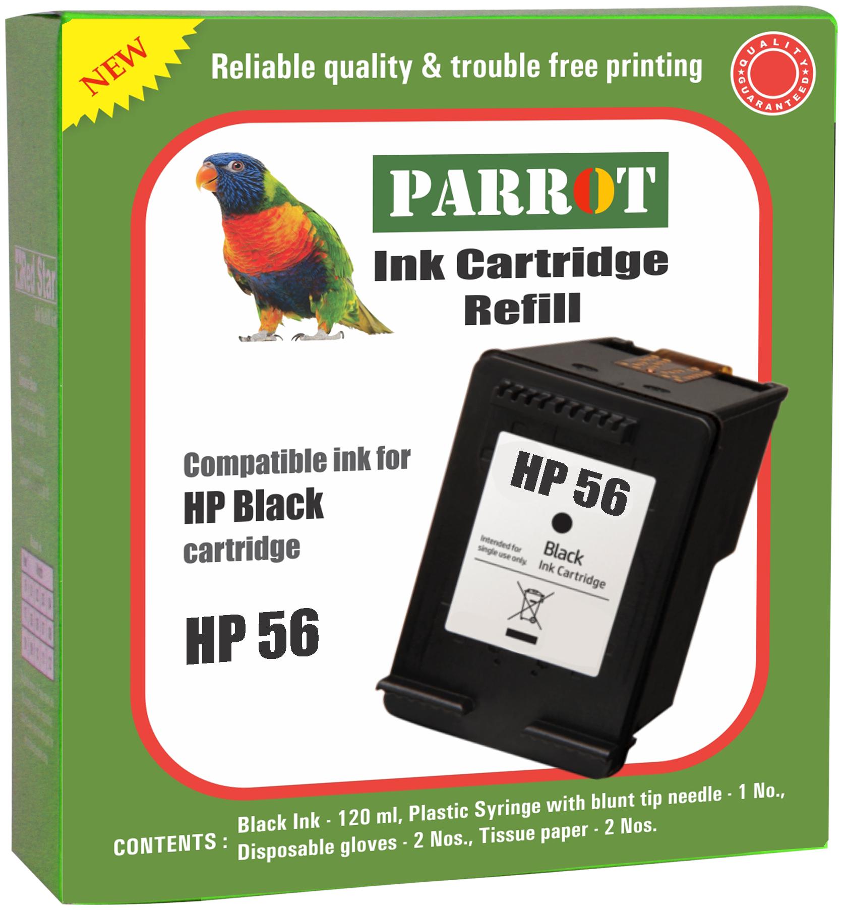 

Parrot ink cartridge refill for HP 56 black ink cartridge