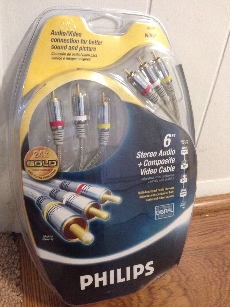 

PHILIPS 6 FT STEREO AUDIO COMPOSITE VIDEO GOLD PLATED AV CABLE M62771