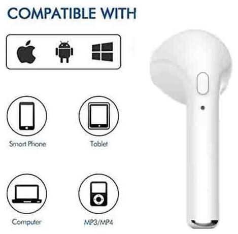 

Pickadda HBQ-i7 In-Ear Bluetooth Headset ( White )